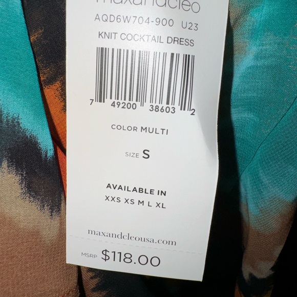 NWT Max and Cleo Multi Color Tie Dye Dress Size Small - Picture 8 of 12